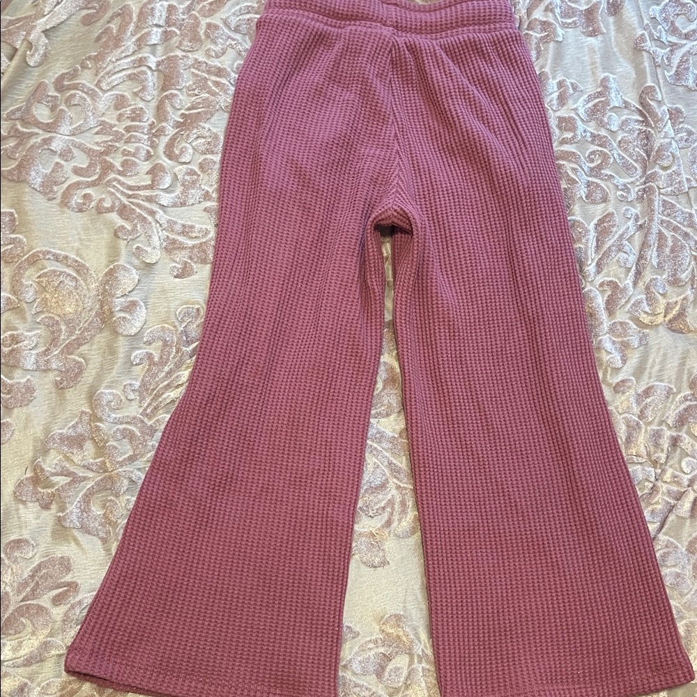 Kids Waffle Knit Pants in Pink - Picture 2 of 3